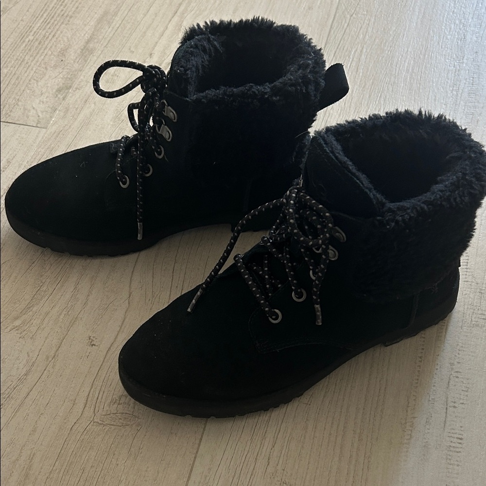 UGG Black Ankle Boots with Plush Lining